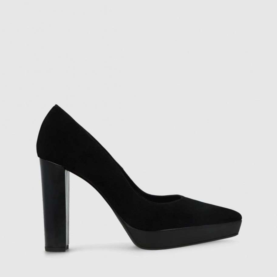 Footwear Lodi | Lodi - Telius Black Platform Court Shoe