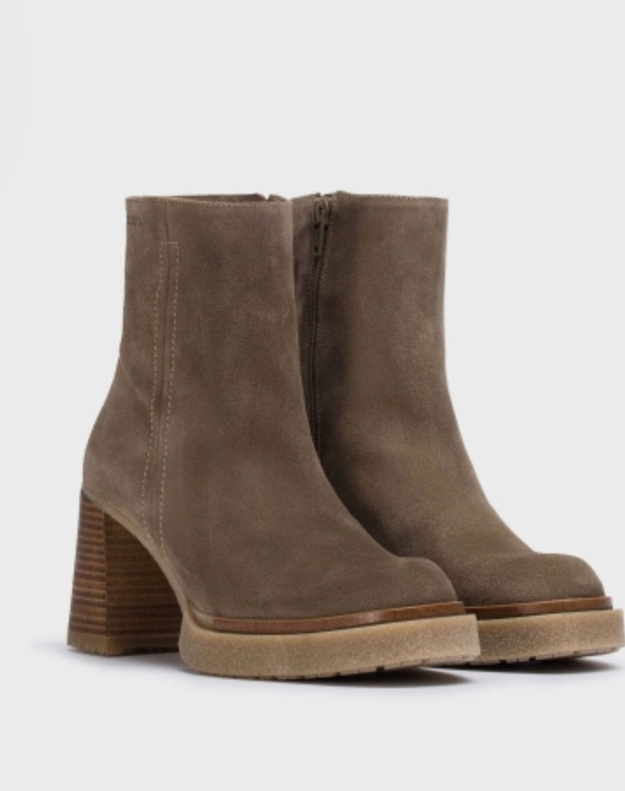 Footwear Wonders Ankle Boots | Wonders - Taupe Suede Ankle Boot