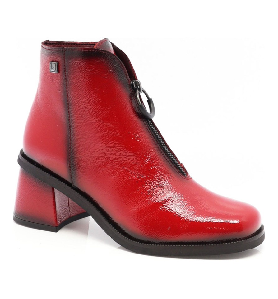 Footwear Jose Saenz Ankle Boots | Jose Saenz - 5461 Red Patent Ankle Boot