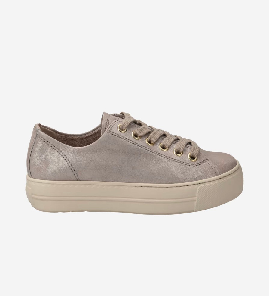 Footwear Paul Green | Paul Green - 4790 Taupe Shimmer Trainer