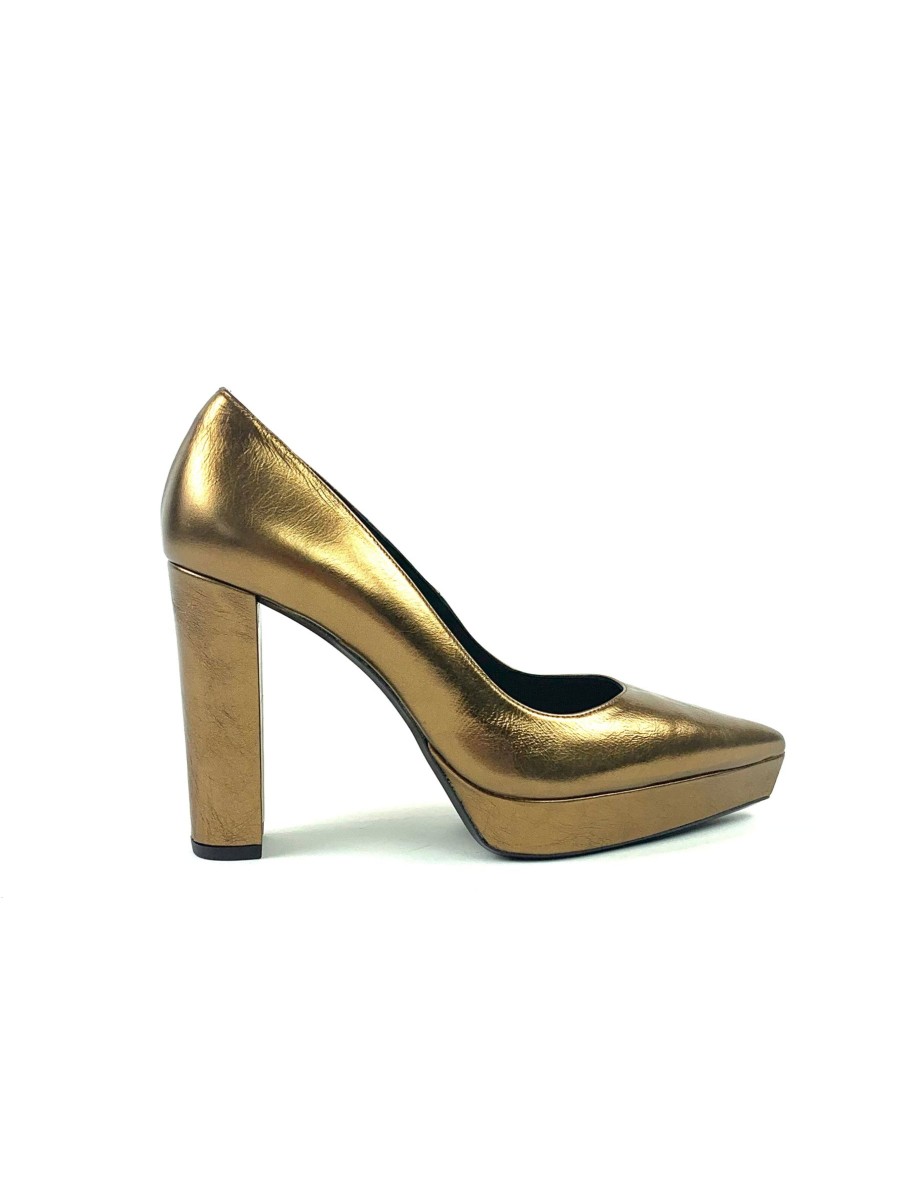 Footwear Lodi | Lodi - Telius Bronze Platform Court Shoe