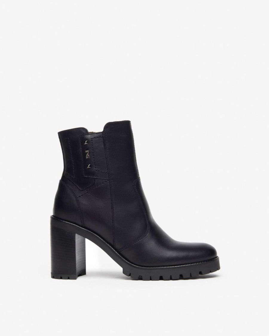 Footwear NeroGiardini | Nerogiardini - I308981D Black Block Heel Ankle Boot