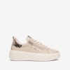 Footwear NeroGiardini | Nerogiardini - L308460D Oatmeal Leather Trainer With Zip