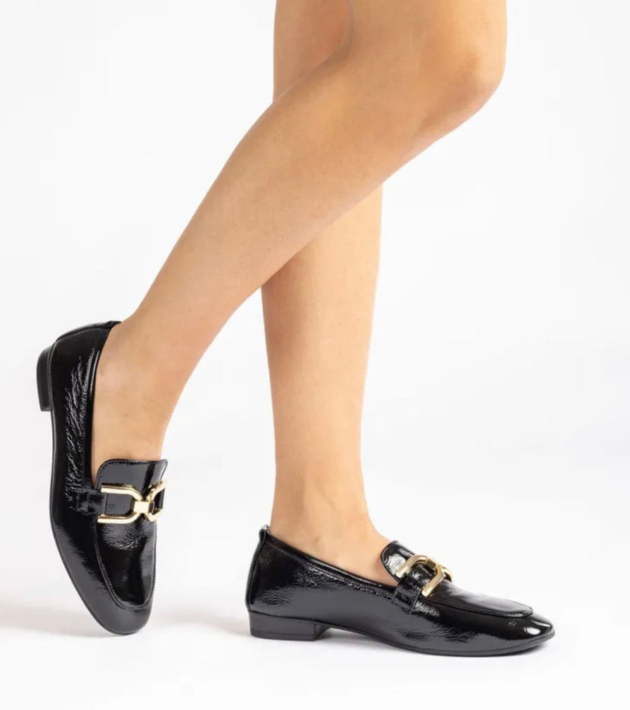 Footwear Unisa | Unisa - Baxter Black Patent Loafer