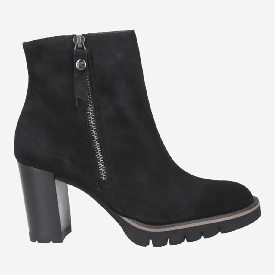 Footwear Paul Green Ankle Boots | Paul Green - 8054 Black Zip Ankle Boot