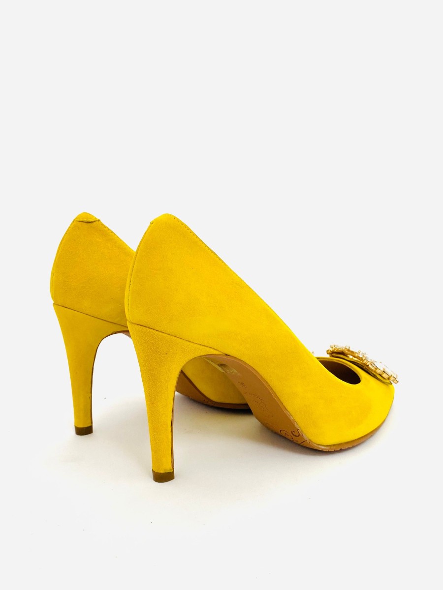 Footwear Rachel's | Rachels - Lime Court Shoe With Diamonte