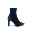 Footwear Rachel's | Rachels - Black Sock Boot With Leather Toe