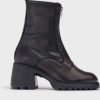 Footwear Wonders Ankle Boots | Wonders - G-6701 Black Ankle Boot With A Front Zip