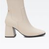 Footwear XTI Ankle Boots | Xti - 141826 Cream Sock Top Ankle Boot