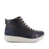 Footwear Strive Ankle Boots | Strive - Kensington Navy Laced Arch Fit Boot