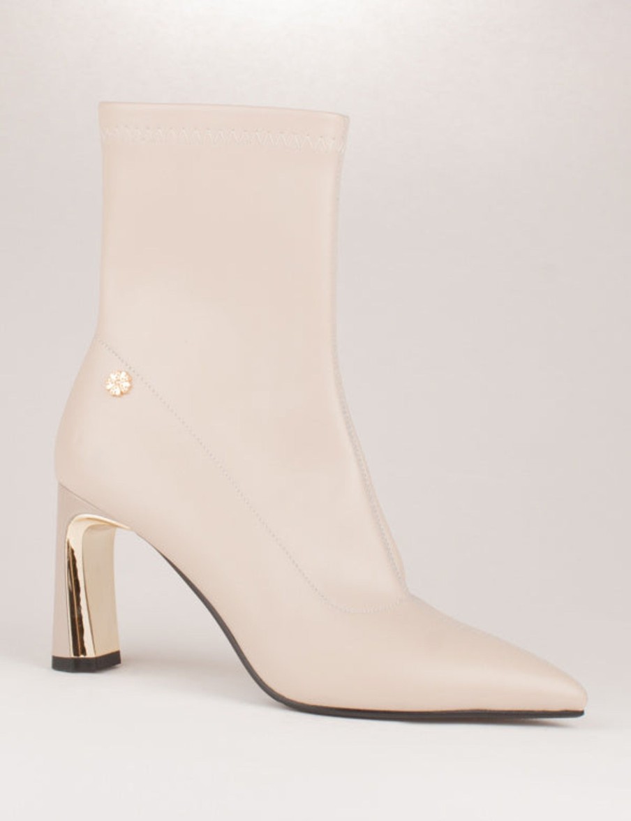 Footwear Kate Appleby | Kate Appleby - Bordon Almond Gold Heel Ankle Boot