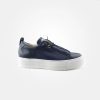 Footwear Paul Green | Paul Green - 5017 Navy Leather Elastic Trainer