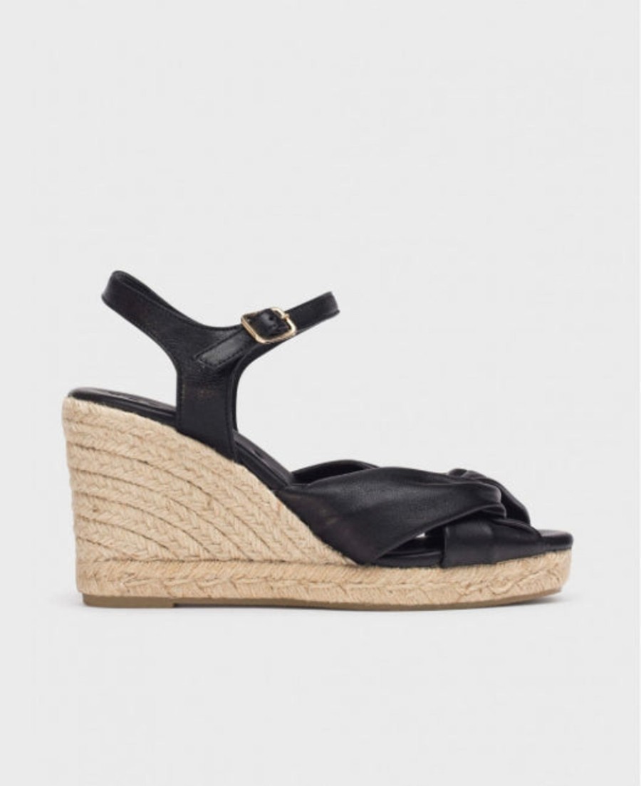 Footwear Wonders | Wonders - Yh-Ev42 Black Peeptoe Espadrille