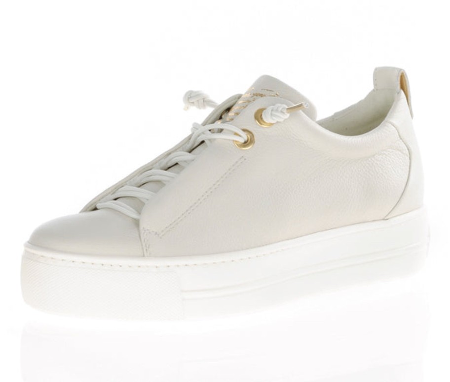 Footwear Paul Green | Paul Green - 5017 Ivory Elastic Slip On Trainer