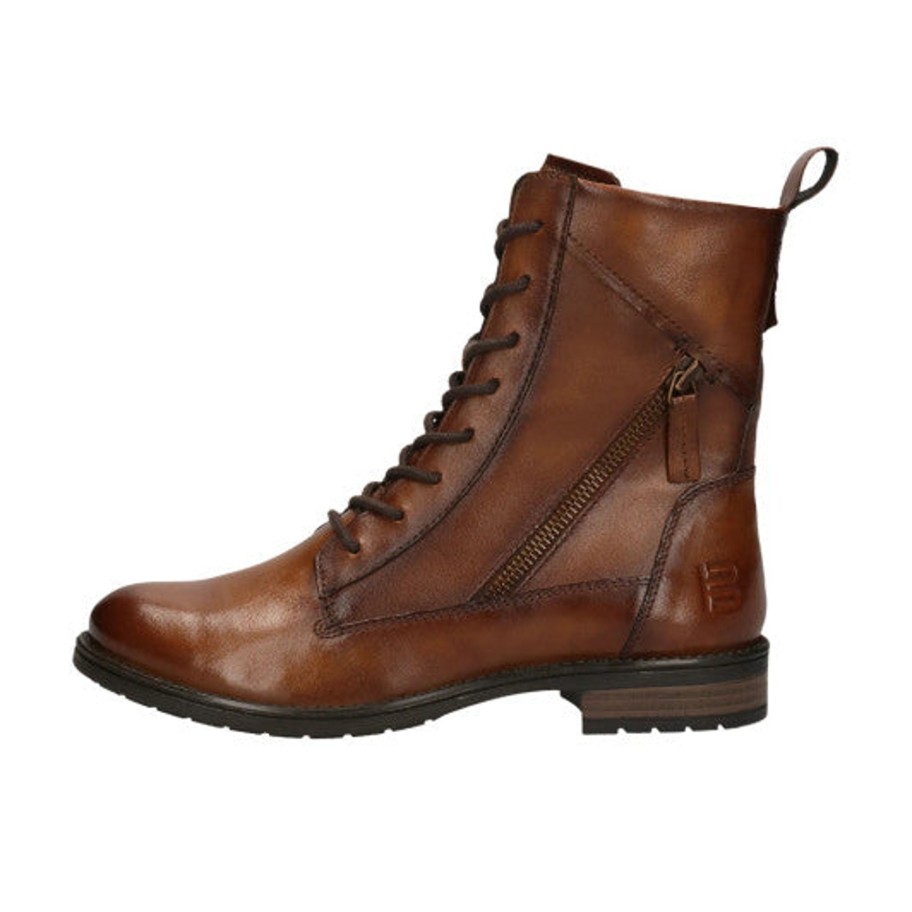 Footwear Bagatt Ankle Boots | Bagatt - Afs38 Cognac Leather Biker Boot