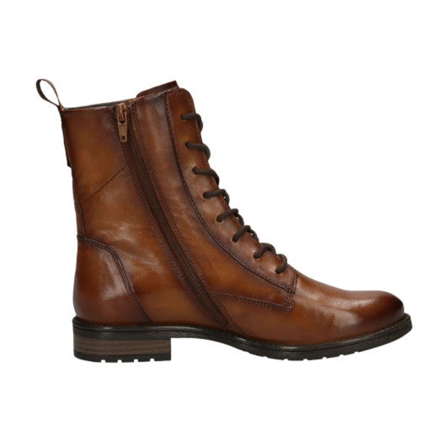 Footwear Bagatt Ankle Boots | Bagatt - Afs38 Cognac Leather Biker Boot