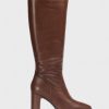 Footwear Wonders Knee High Boots | Wonders - M-5106 Brown Leather Boot