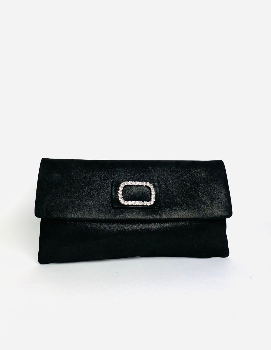 Bags Le Babe | Le Babe - Bomilly Black Diamonte Clutch