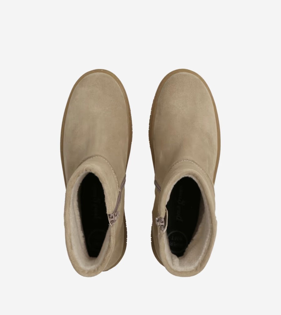 Footwear Paul Green Ankle Boots | Paul Green - 8106 Taupe Ugg Boot