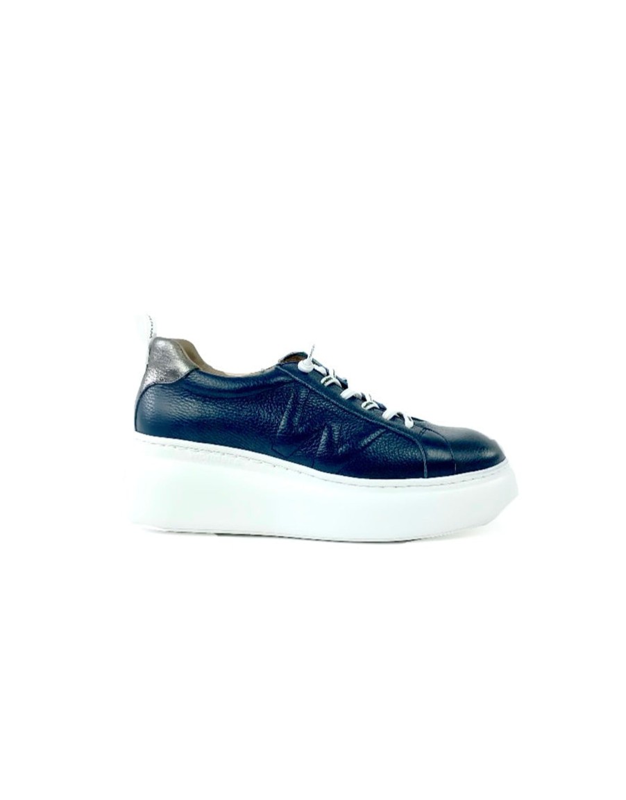 Footwear Wonders | Wonders- A-2632 Navy And White Trainer