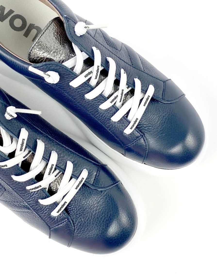 Footwear Wonders | Wonders- A-2632 Navy And White Trainer