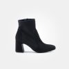 Footwear Paul Green Ankle Boots | Paul Green - 8040 Black Suede Sock Boot