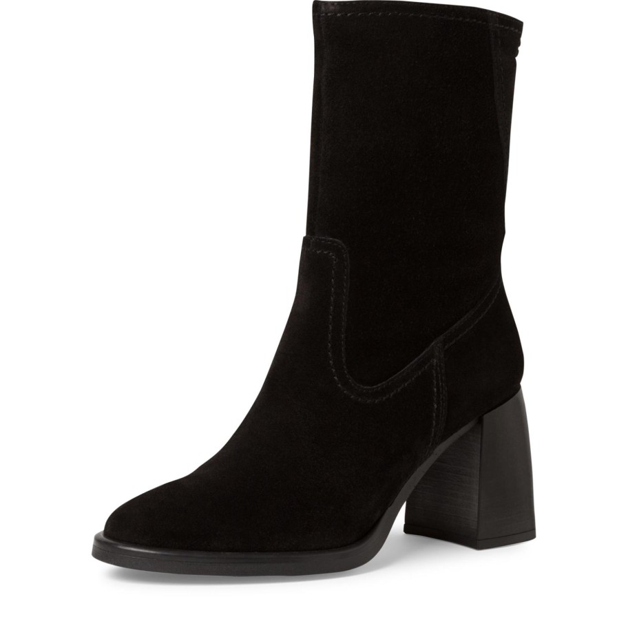 Footwear Tamaris Ankle Boots | Tamaris - 25019 Black Suede Boot