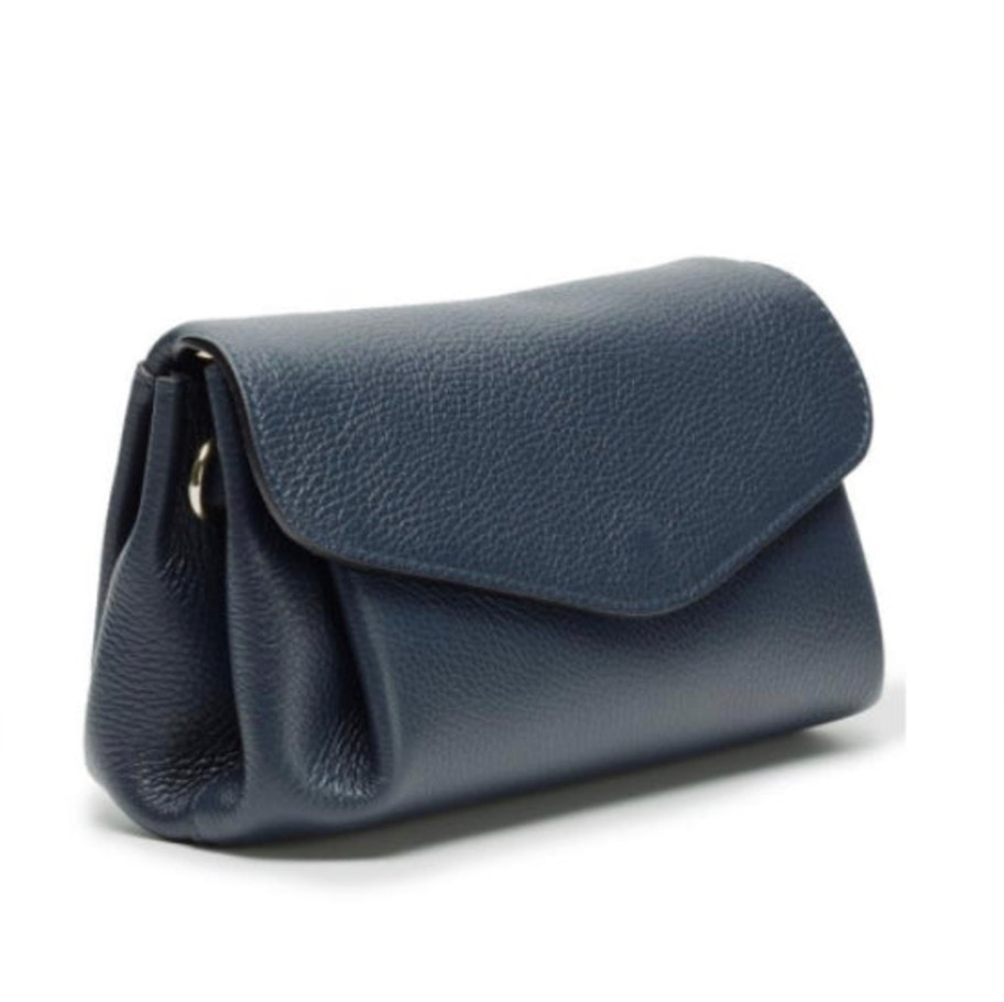 Bags Elie Beaumont | Elie Beaumont - Ebb5009 Navy Envelope Leather Crossbody Bag