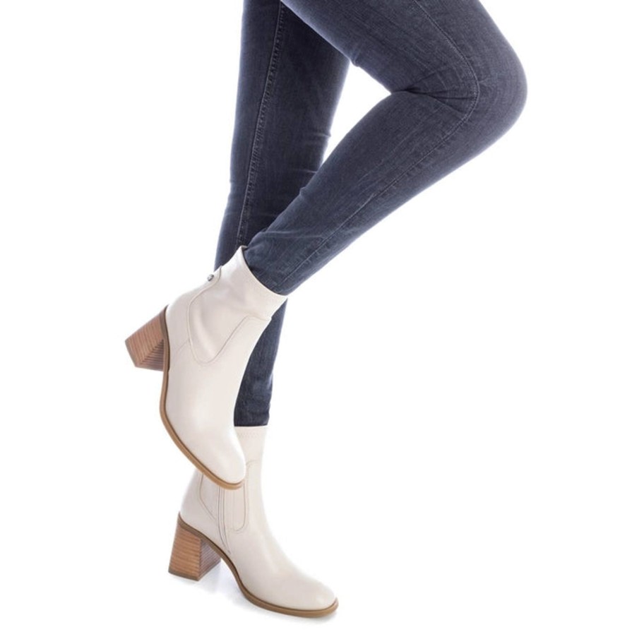 Footwear XTI Ankle Boots | Xti - 140486 Cream Ankle Boot