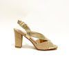 Footwear Sorento | Sorento - Gold Glitz Crisscross Block Heel