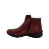 Footwear Softmode | Softmode - Burgundy Leather Ankle Boot With A Double Zip (Wide Fit)