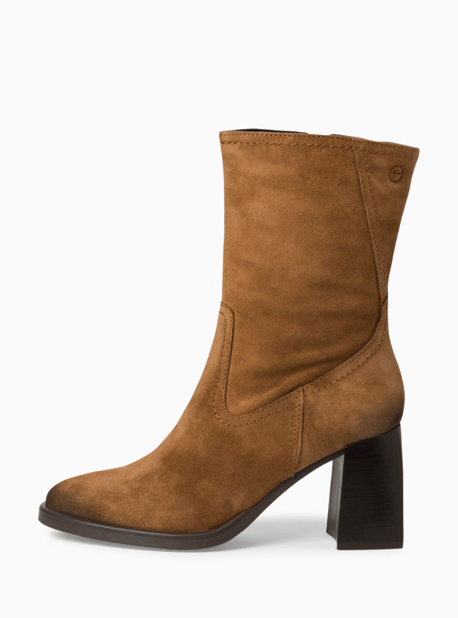 Footwear Tamaris Ankle Boots | Tamaris - 25019 Tan Suede Boot