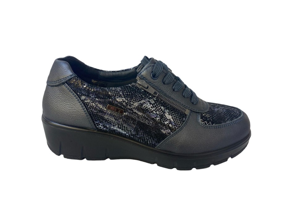 Footwear G Comfort | Comfort - 799-2 Navy Snake Shimmer Waterproof Shoe