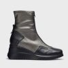 Footwear Wonders | Wonders - G-6614 Black And Pewter Wedge Boot