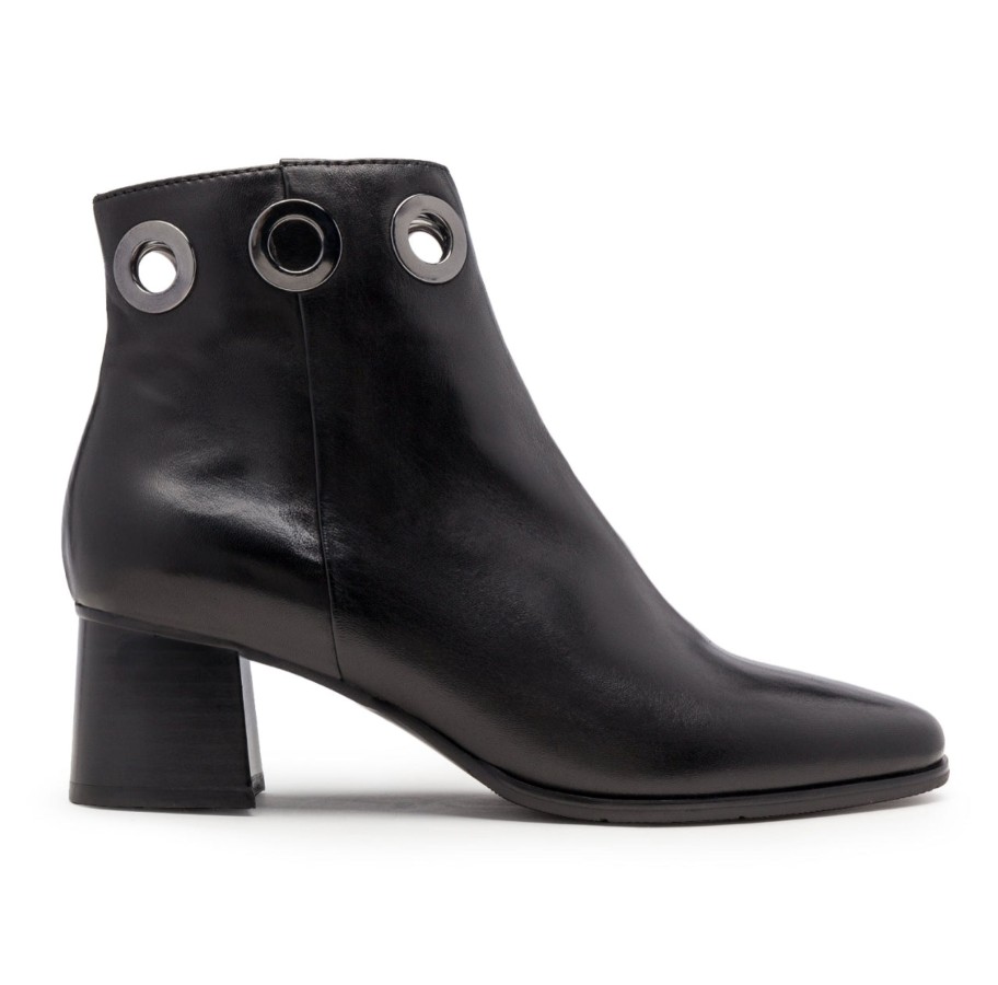 Footwear Regarde Le Ciel Ankle Boots | Regarde Le Ciel - Ines-19 Black Ring Ankle Boot