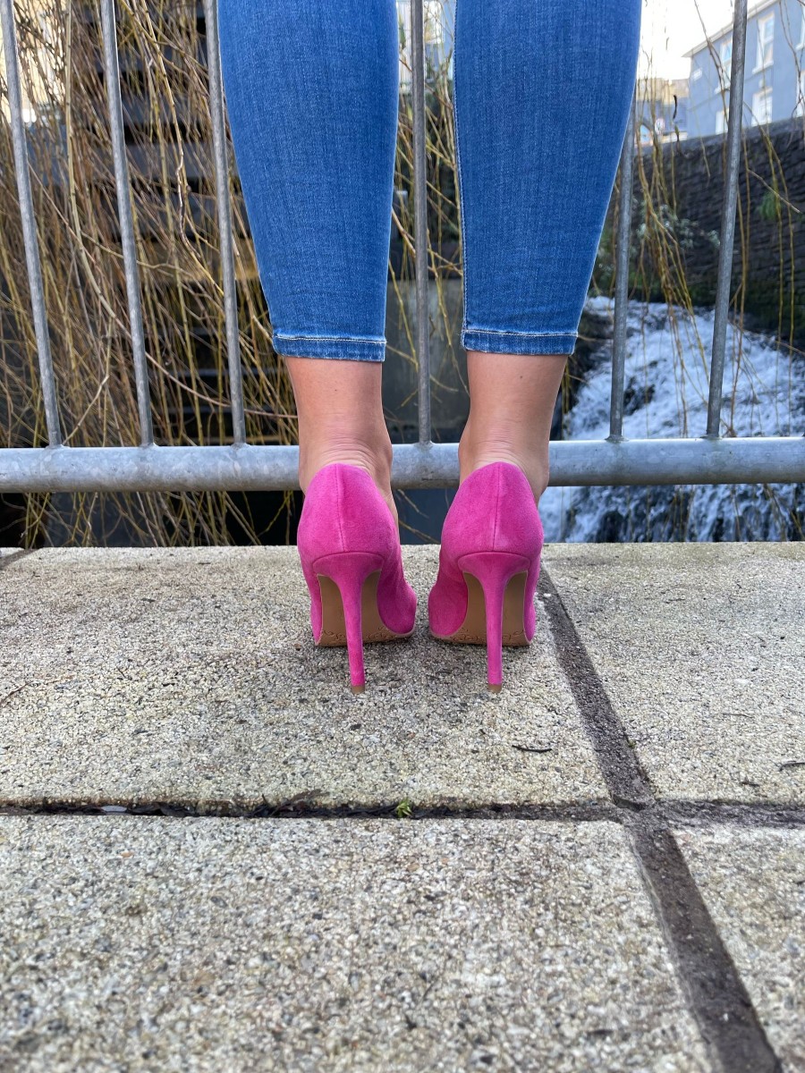 Footwear Rachel's | Rachels - Pink Court Shoe With Diamonte