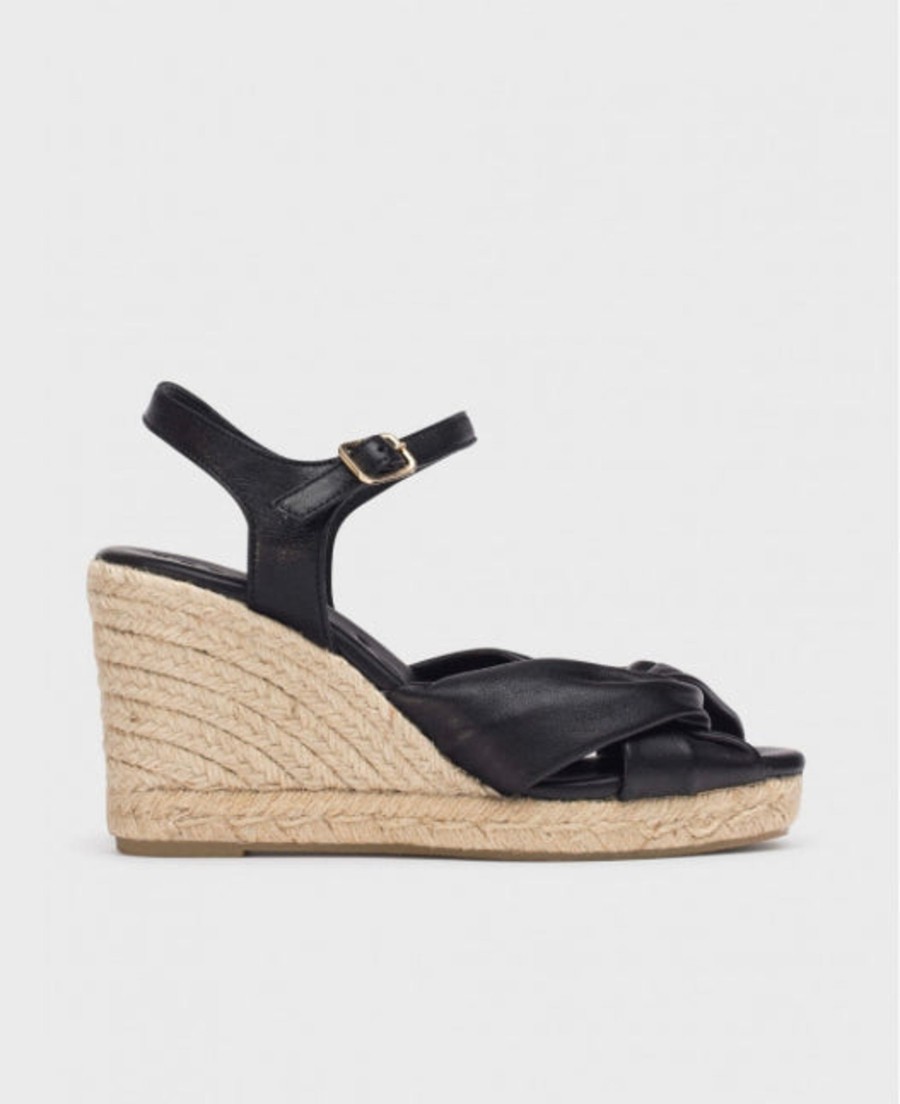 Footwear Wonders | Wonders - Yh-Ev42 Black Peeptoe Espadrille