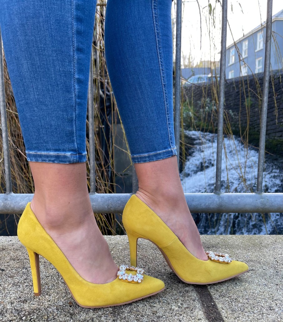 Footwear Rachel's | Rachels - Amarillo Court Shoe With Diamonte