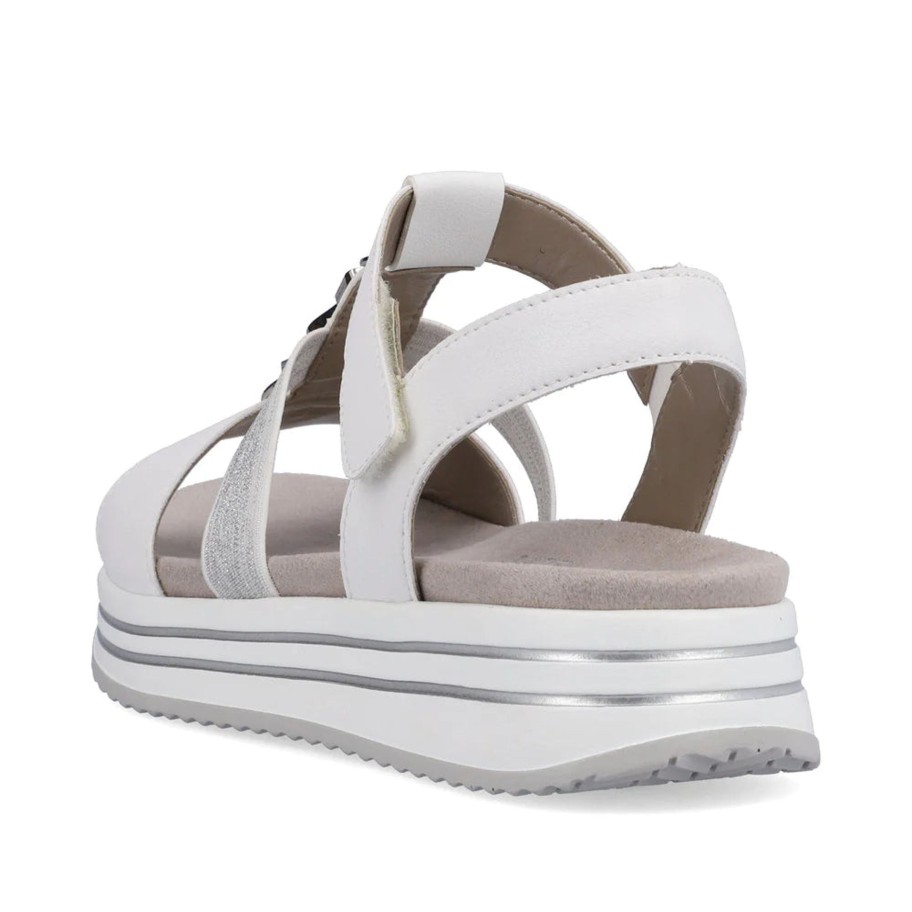 Footwear Murphys Shoes | Remonte - White Andsilver Embellished Sandal