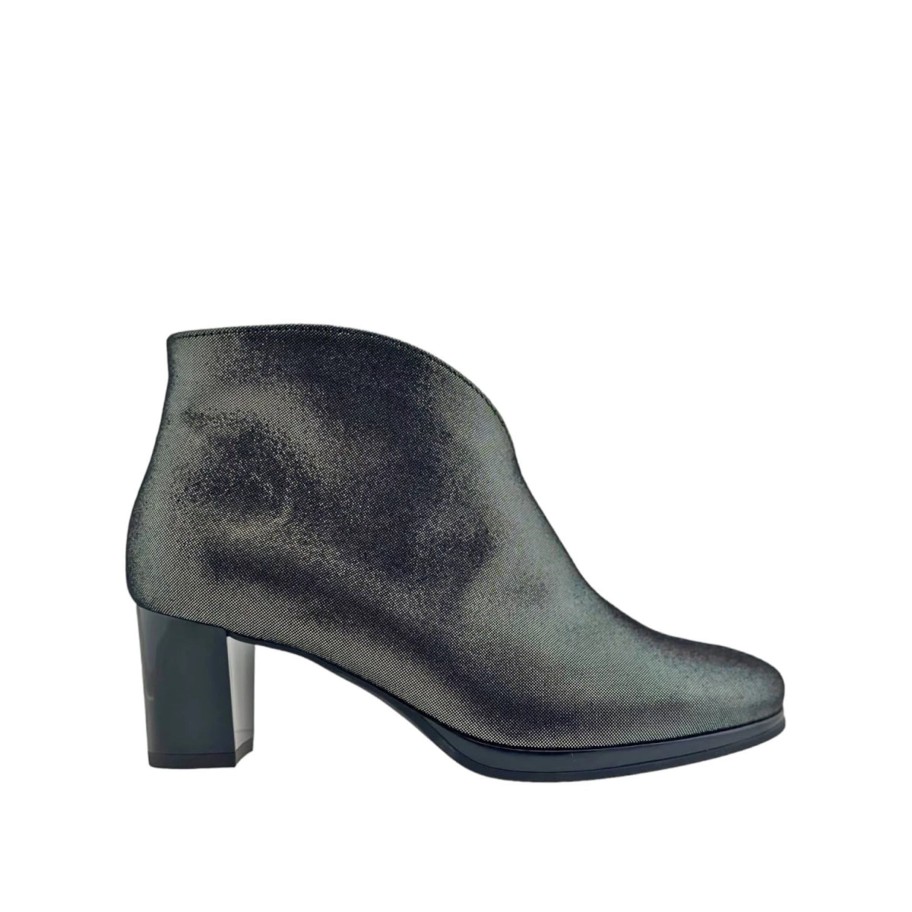 Footwear Ara Ankle Boots | Ara - 23400 Black Shimmer V Ankle Boot