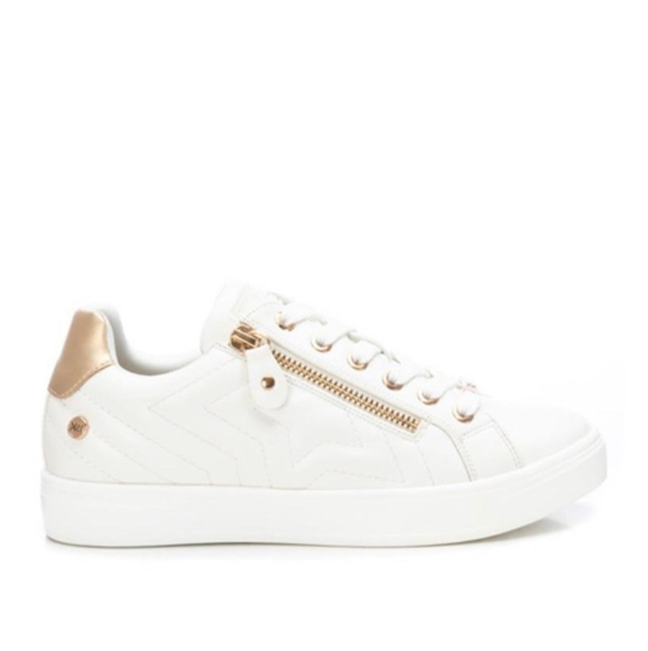 Footwear XTI | Xti - 140125 Ivory Trainer With A Zip