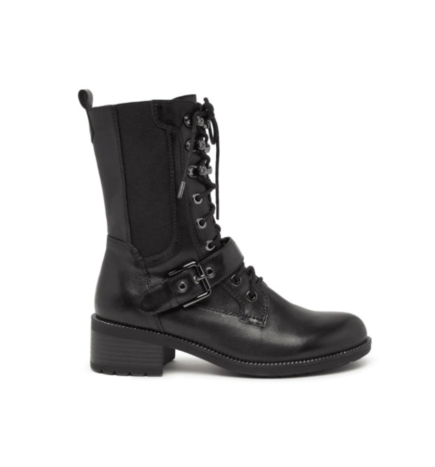 Footwear Regarde Le Ciel Ankle Boots | Regarde Le Ciel - Emily 33 Black Elastic Biker Boot