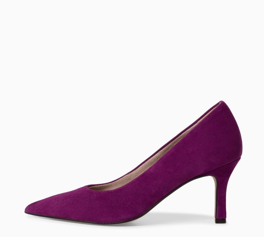 Footwear Tamaris | Tamaris - 22434 Purple Court Shoe With A Kitten Heel