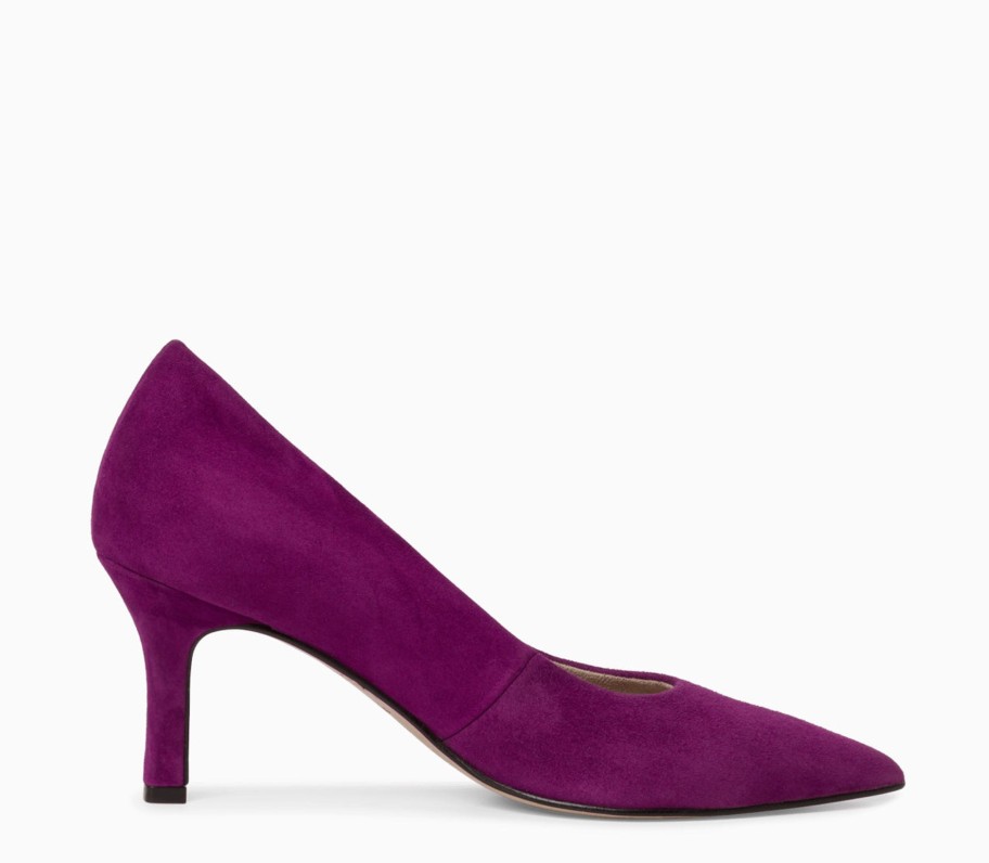 Footwear Tamaris | Tamaris - 22434 Purple Court Shoe With A Kitten Heel