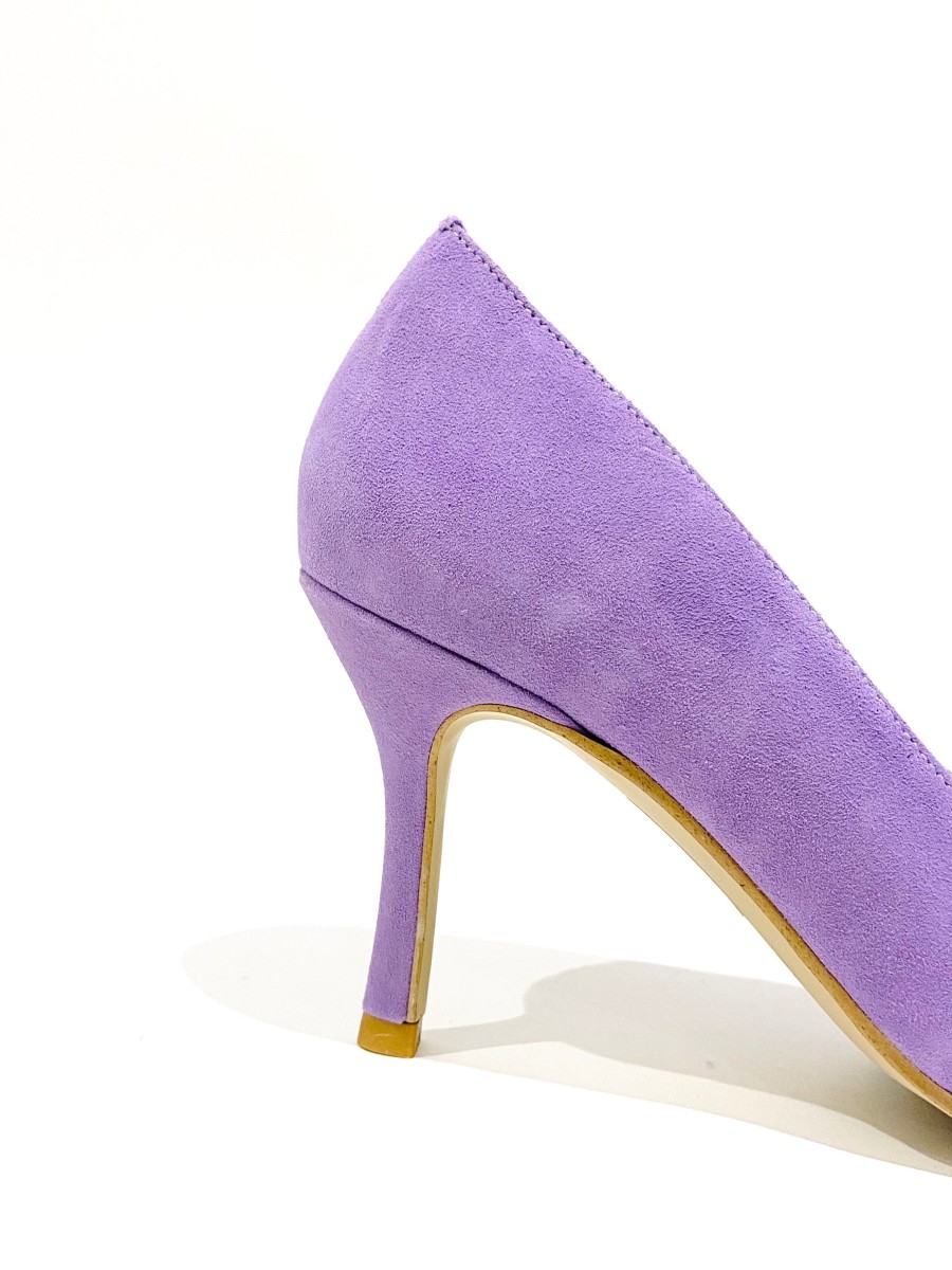 Footwear Rachel's | Rachel'S - Lilac Suede Court Shoe