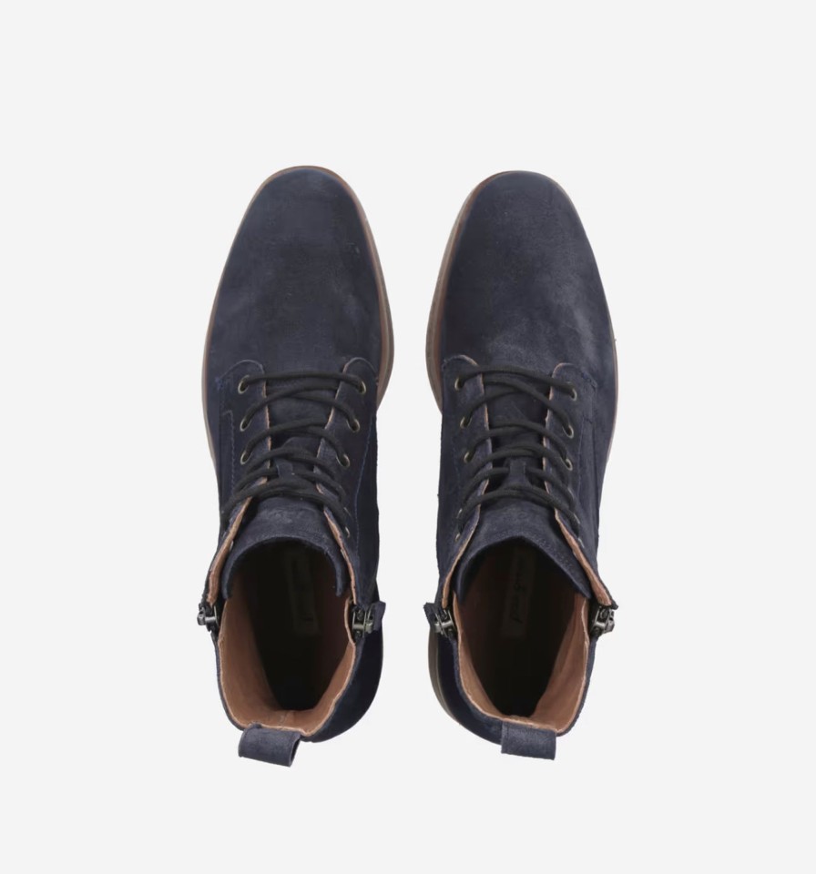 Footwear Paul Green Ankle Boots | Paul Green - 8037 Navy Suede Ankle Boot