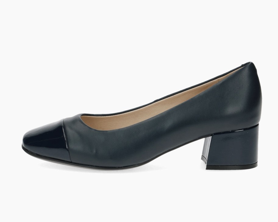 Footwear Caprice | Caprice - Navy Leather Court