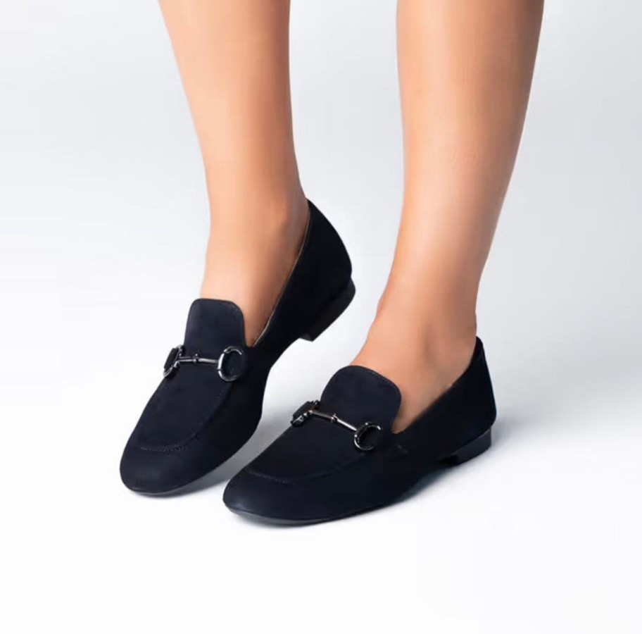 Footwear Paul Green | Paul Green - 2596 Navy Suede Loafer