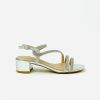 Footwear Sorento | Sorento - Killruddey Silver Med Heel Sandal