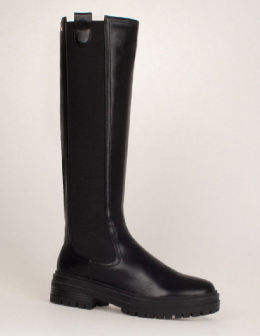 Footwear Una Healy Knee High Boots | Una Healy - Black Knee High Chelsea Style Boot